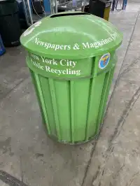 Image of Green Outdoor Public Recycle Can
