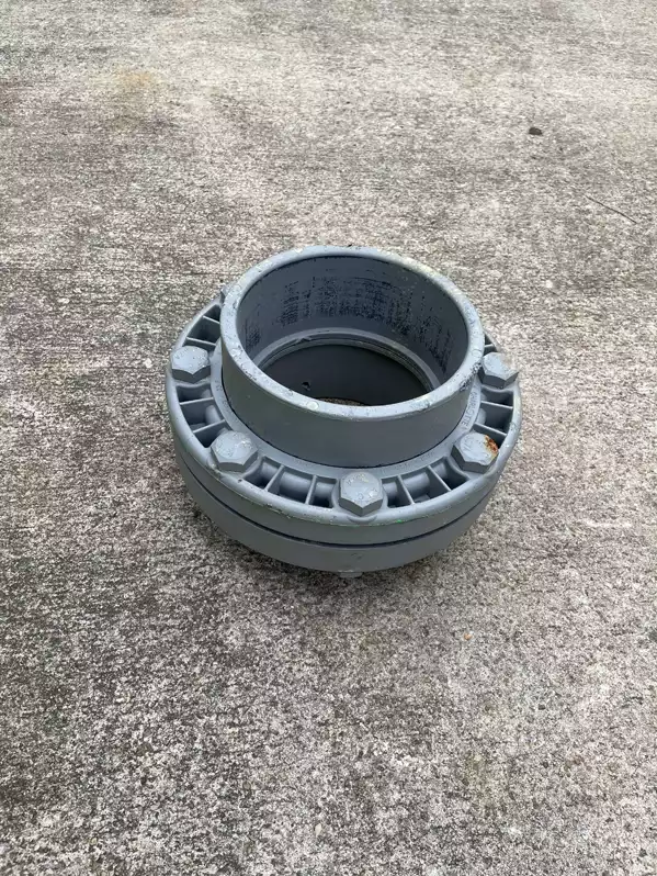 Image of Connected Double 6" Pvc Flange