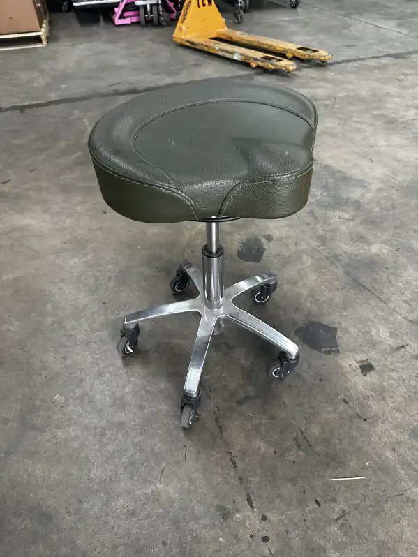 Image of Embroidered Tractor Seat Rolling Stool